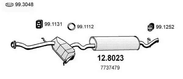 Handler.Part Middle-/end silencer ASSO 128023 1