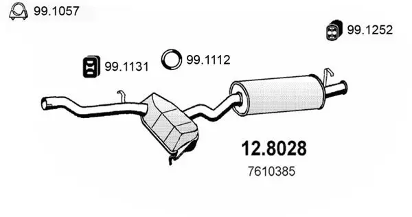 Handler.Part Middle-/end silencer ASSO 128028 1