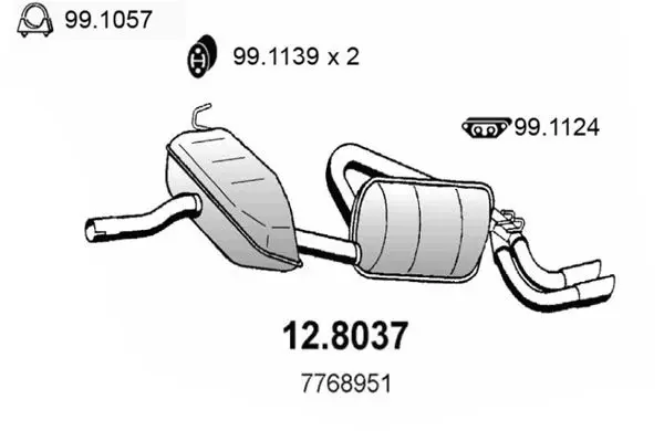 Handler.Part Middle-/end silencer ASSO 128037 1