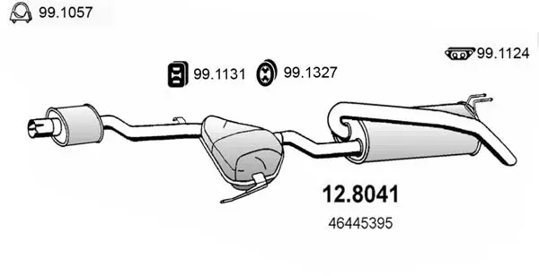 Handler.Part Middle-/end silencer ASSO 128041 1