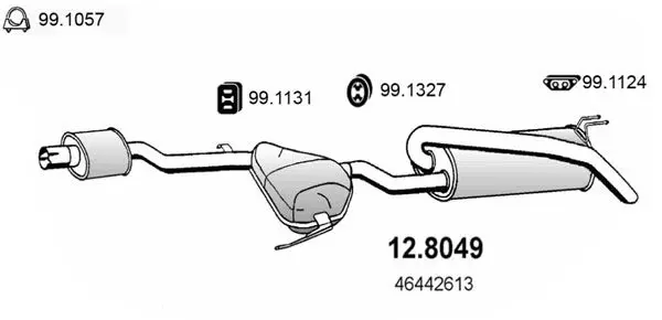 Handler.Part Middle-/end silencer ASSO 128049 1