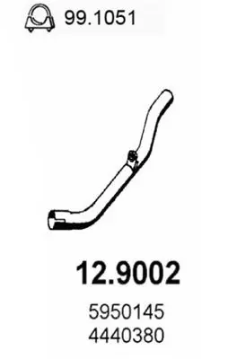 Handler.Part Exhaust pipe ASSO 129002 1