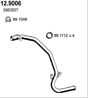 Handler.Part Exhaust pipe ASSO 129006 1