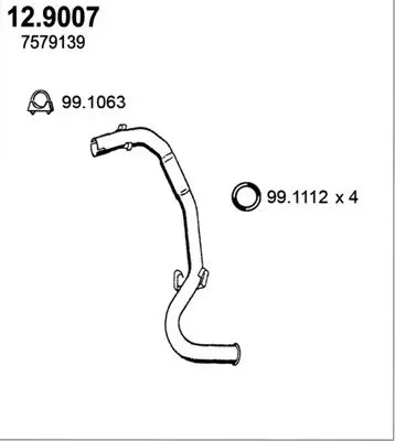 Handler.Part Exhaust pipe ASSO 129007 1