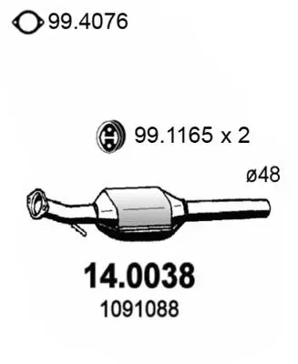 Handler.Part Catalytic converter ASSO 140038 1