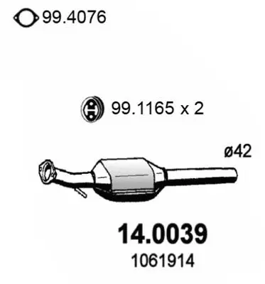 Handler.Part Catalytic converter ASSO 140039 1