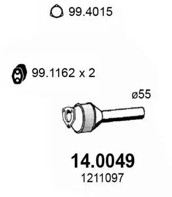 Handler.Part Catalytic converter ASSO 140049 1