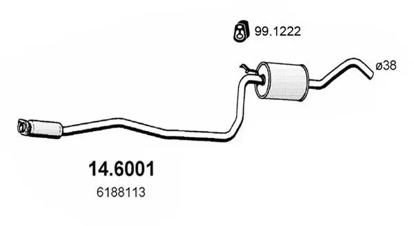 Handler.Part Middle silencer ASSO 146001 1