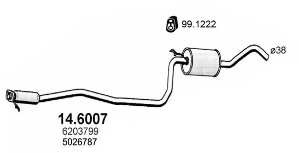 Handler.Part Middle silencer ASSO 146007 1