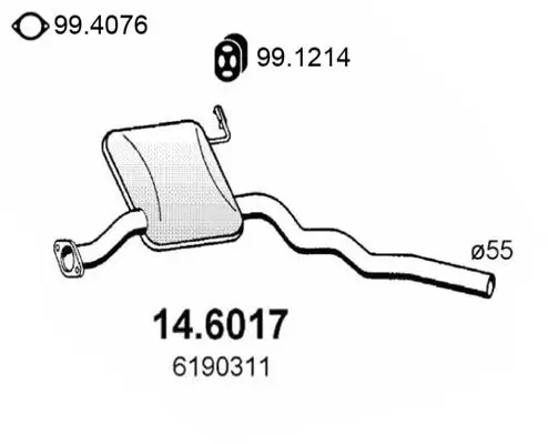 Handler.Part Middle silencer ASSO 146017 1