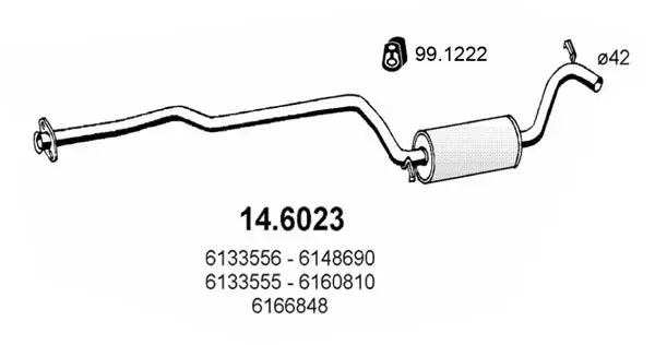 Handler.Part Middle silencer ASSO 146023 1