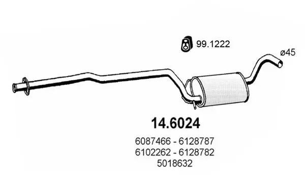 Handler.Part Middle silencer ASSO 146024 1