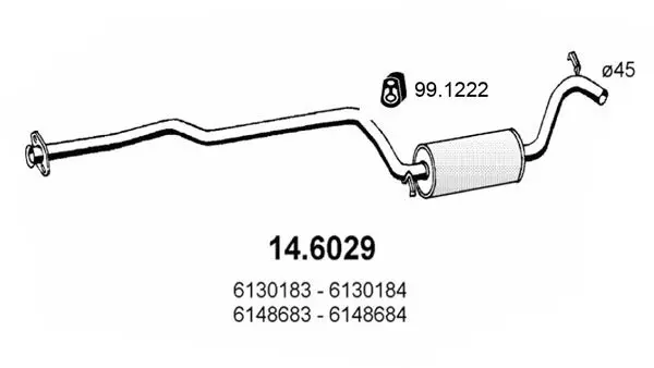 Handler.Part Middle silencer ASSO 146029 1