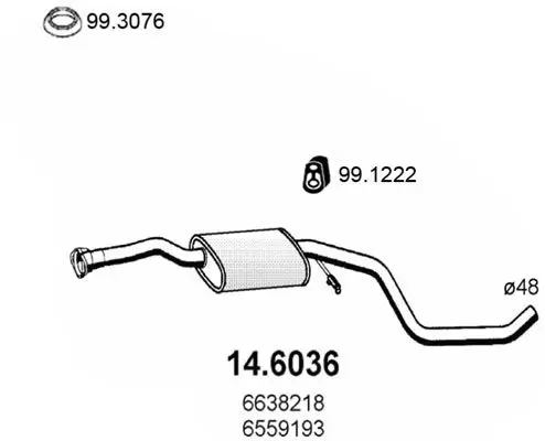 Handler.Part Middle silencer ASSO 146036 1