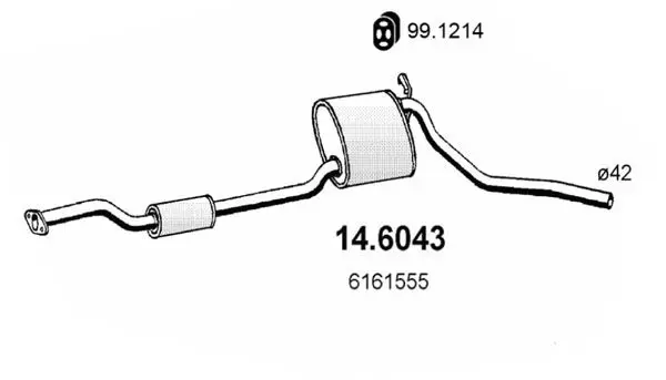 Handler.Part Middle silencer ASSO 146043 1