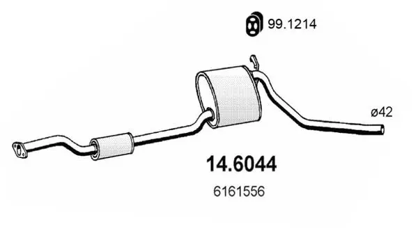 Handler.Part Middle silencer ASSO 146044 1