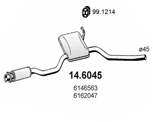 Handler.Part Middle silencer ASSO 146045 1