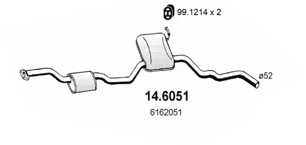 Handler.Part Middle silencer ASSO 146051 1