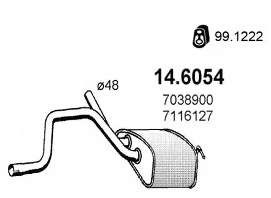 Handler.Part Middle silencer ASSO 146054 1