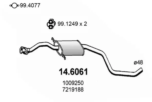 Handler.Part Middle silencer ASSO 146061 1