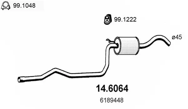 Handler.Part Middle silencer ASSO 146064 1