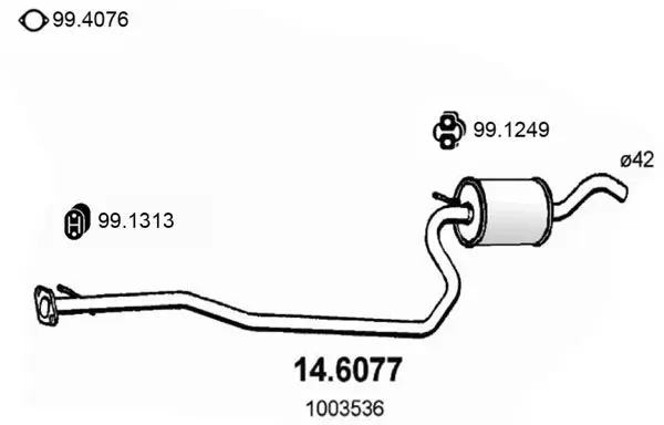 Handler.Part Middle silencer ASSO 146077 1