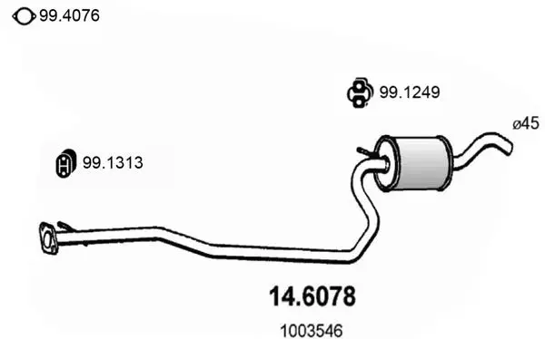 Handler.Part Middle silencer ASSO 146078 1