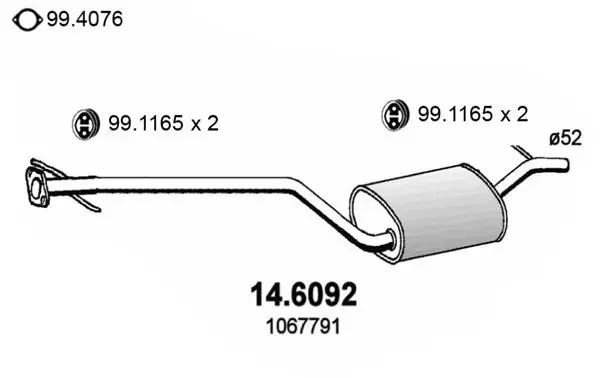 Handler.Part Middle silencer ASSO 146092 1