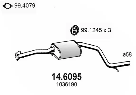 Handler.Part Middle silencer ASSO 146095 1