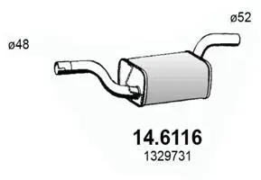 Handler.Part Middle silencer ASSO 146116 1