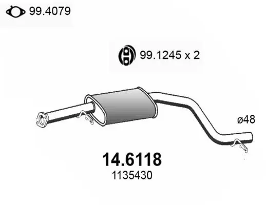 Handler.Part Middle silencer ASSO 146118 1