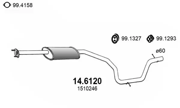 Handler.Part Middle silencer ASSO 146120 1