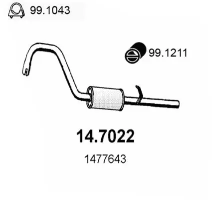 Handler.Part End silencer ASSO 147022 1