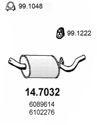 Handler.Part End silencer ASSO 147032 1