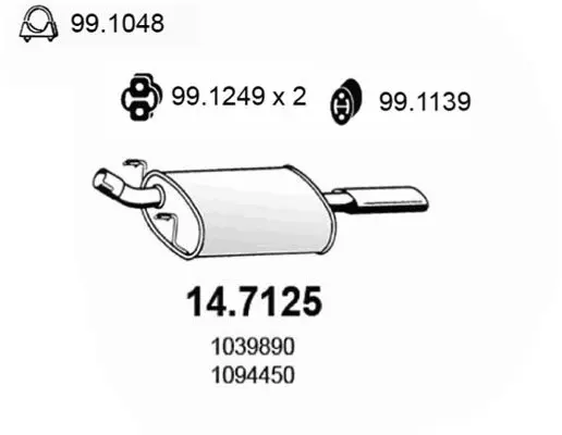 Handler.Part End silencer ASSO 147125 1