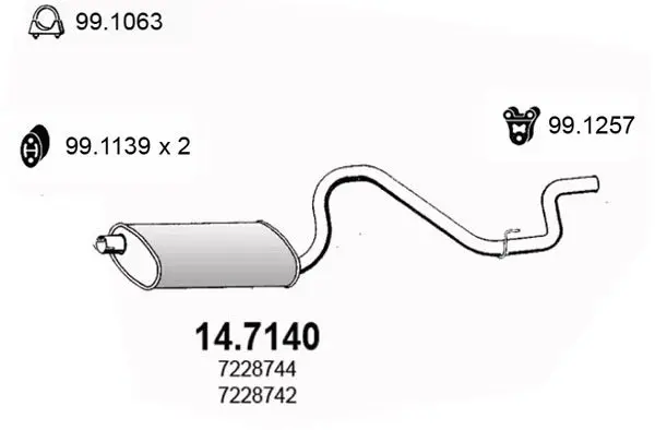 Handler.Part End silencer ASSO 147140 1