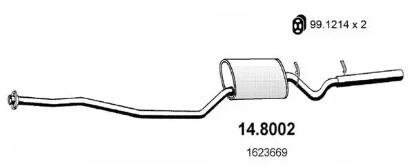 Handler.Part Middle-/end silencer ASSO 148002 1