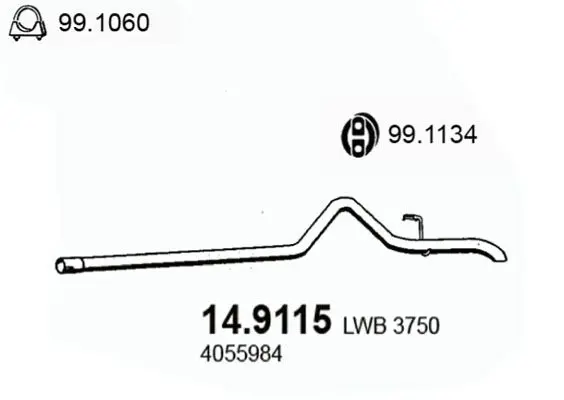 Handler.Part Exhaust pipe ASSO 149115 1