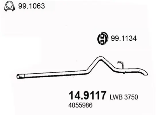 Handler.Part Exhaust pipe ASSO 149117 1