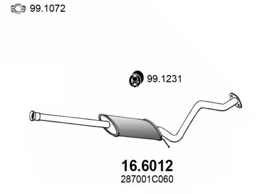 Handler.Part Middle silencer ASSO 166012 1