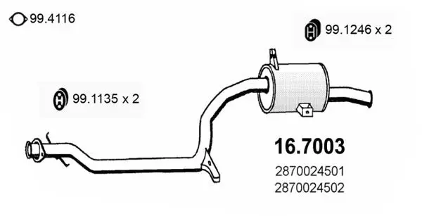 Handler.Part End silencer ASSO 167003 1