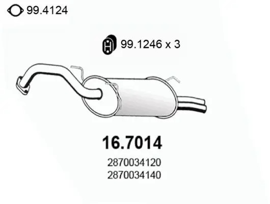 Handler.Part End silencer ASSO 167014 1