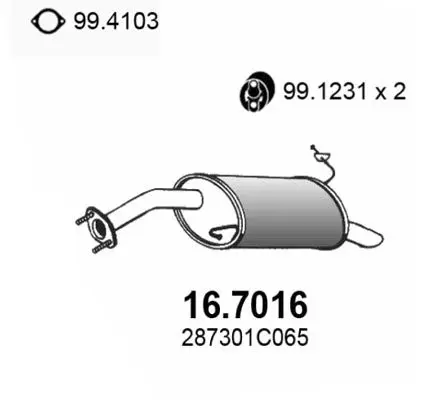 Handler.Part End silencer ASSO 167016 1