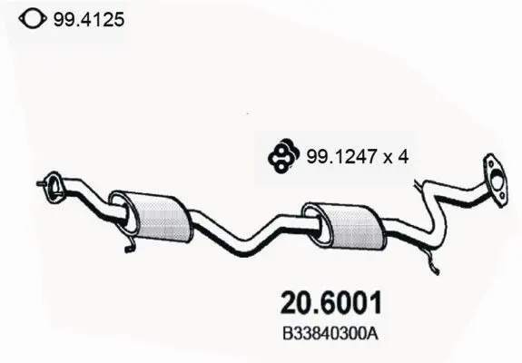 Handler.Part Middle silencer ASSO 206001 1