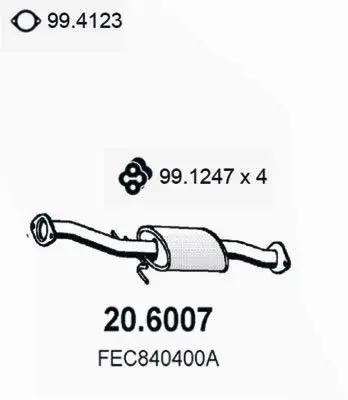 Handler.Part Middle silencer ASSO 206007 1