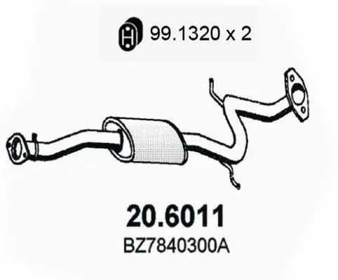 Handler.Part Middle silencer ASSO 206011 1