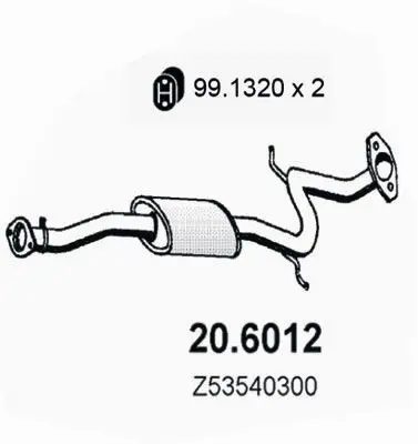 Handler.Part Middle silencer ASSO 206012 1