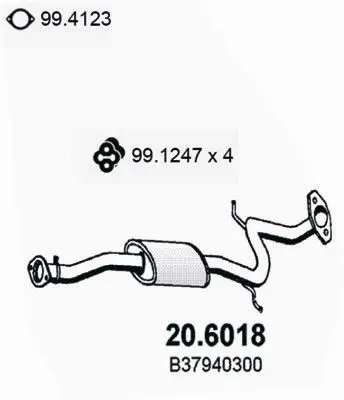 Handler.Part Middle silencer ASSO 206018 1