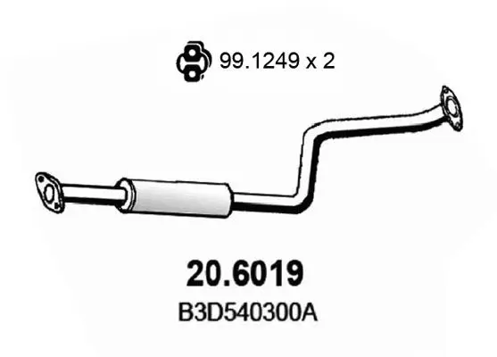 Handler.Part Middle silencer ASSO 206019 1