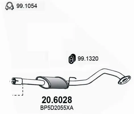 Handler.Part Middle silencer ASSO 206028 1